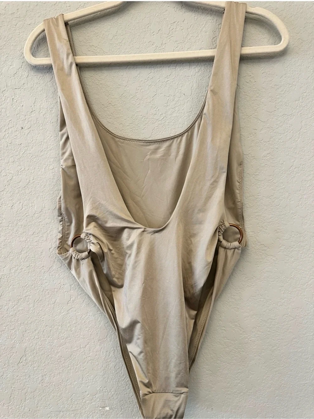 Aerie Classic Scoop Neck one piece swimsuit in Taupe New without tags M